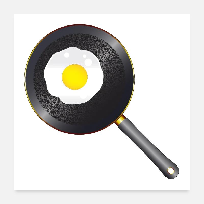 Friture d'œufs dans la poêle Poster 60 x 60 cm