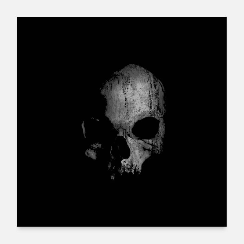Tête de mort - Poster 60 x 60 cm - blanc