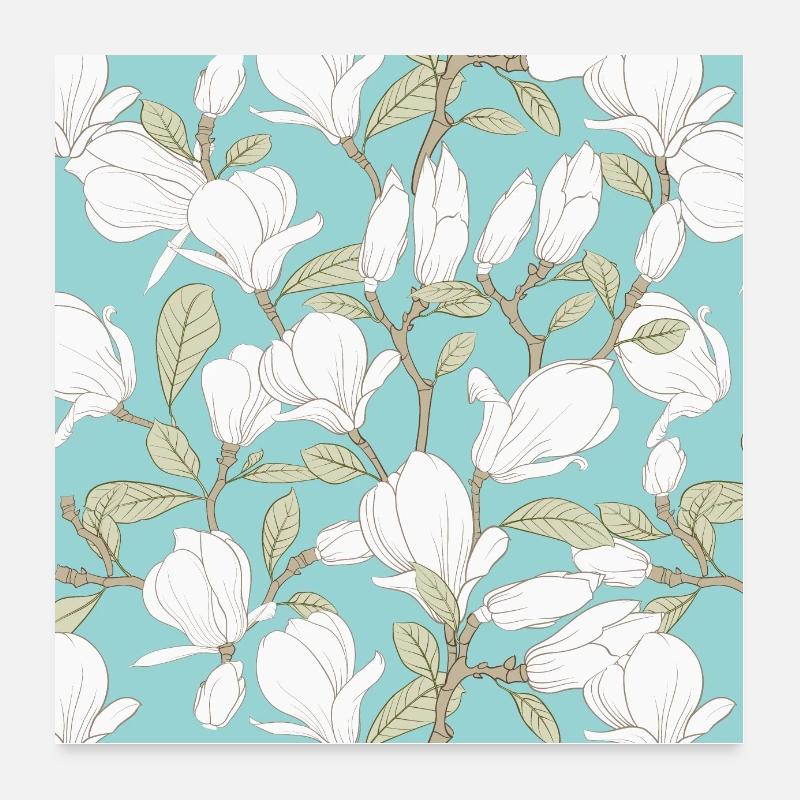 Magnolia floral pattern Poster 24" x 24" (60x60 cm)