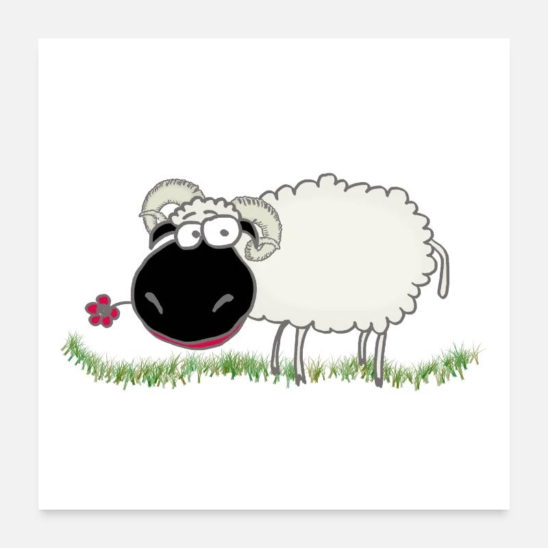 Walliser black-nosed sheep Poster 24" x 24" (60x60 cm)