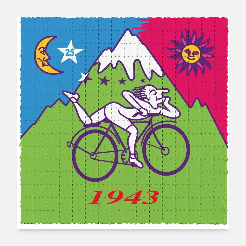 Albert Hofmann Bicycle Day LSD Blotter Sheet Poster 24" x 24" (60x60 cm)