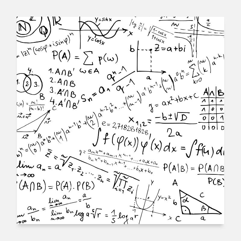 Mathe-Gleichung-Muster, Cool Quadratic Formula Geek Poster 60x60 cm
