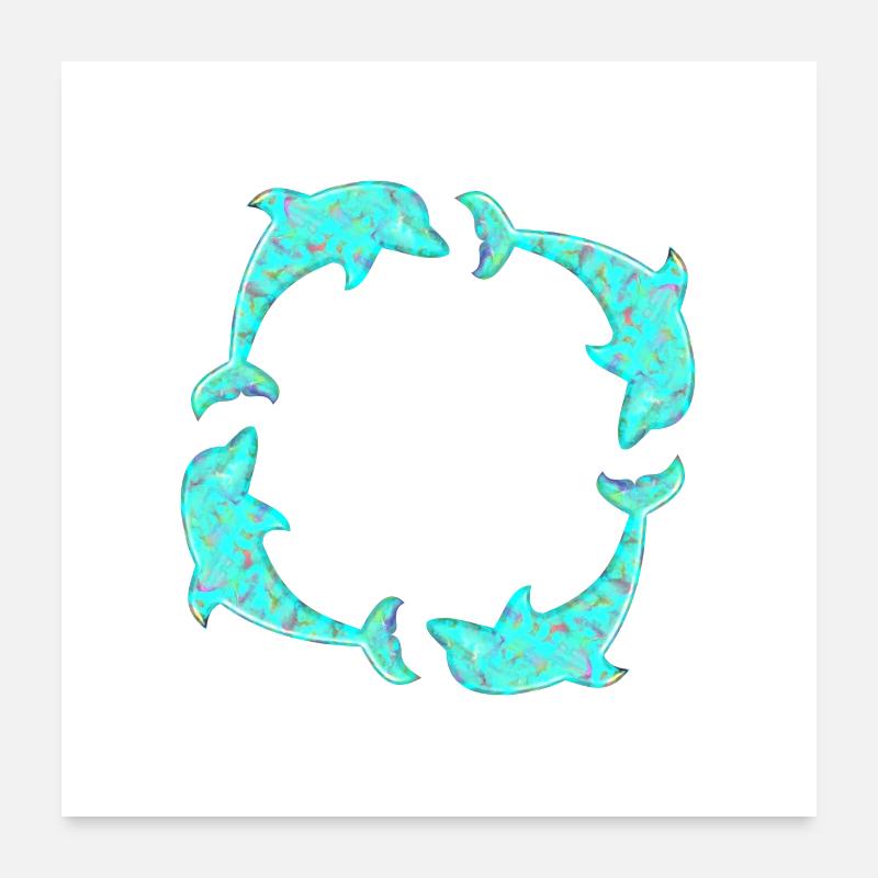 Dolphin Poster 24" x 24" (60x60 cm)