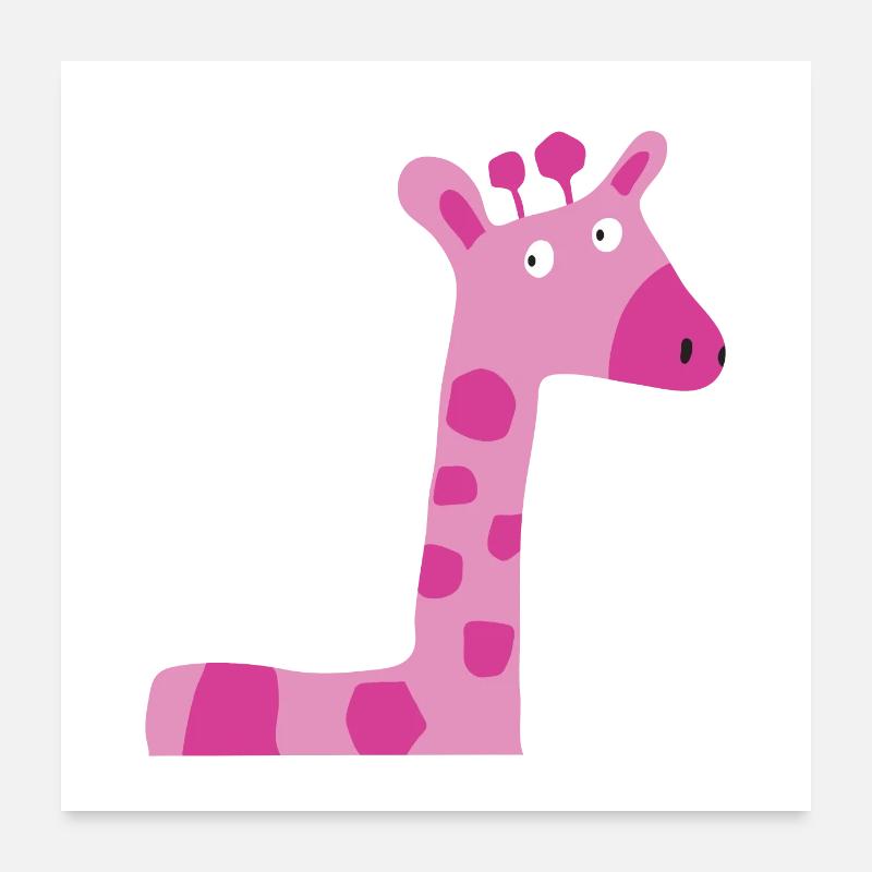 Girafe rose Poster 60 x 60 cm