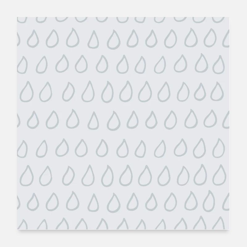 Minimal Scandinavian Nordic Waterdrops Pattern Poster 24" x 24" (60x60 cm)