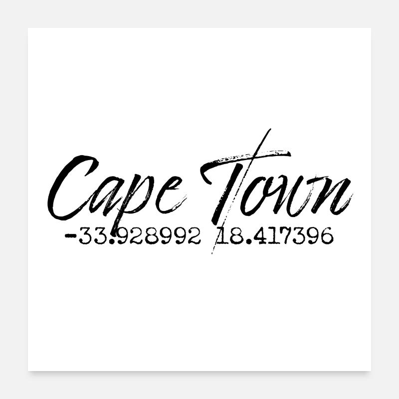 Cape Town - Poster 60x60 cm - Weiß