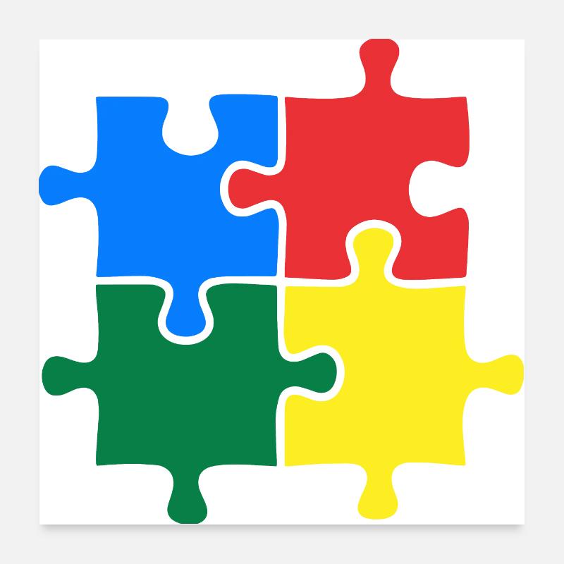 Autisme Sensibilisation Puzzle Coloré Poster 60 x 60 cm