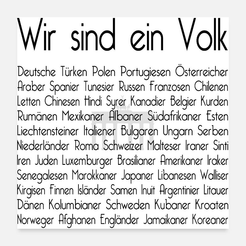Wir sind ein Volk (black) - Poster 60x60 cm - Weiß