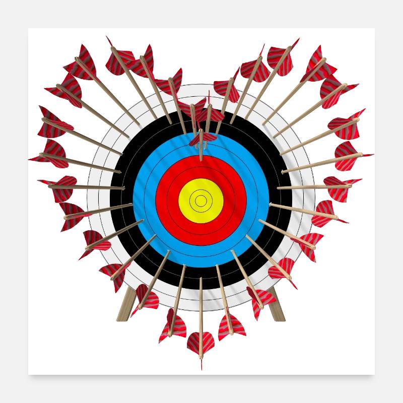 Zielscheibe Herzchen Poster 60x60 cm