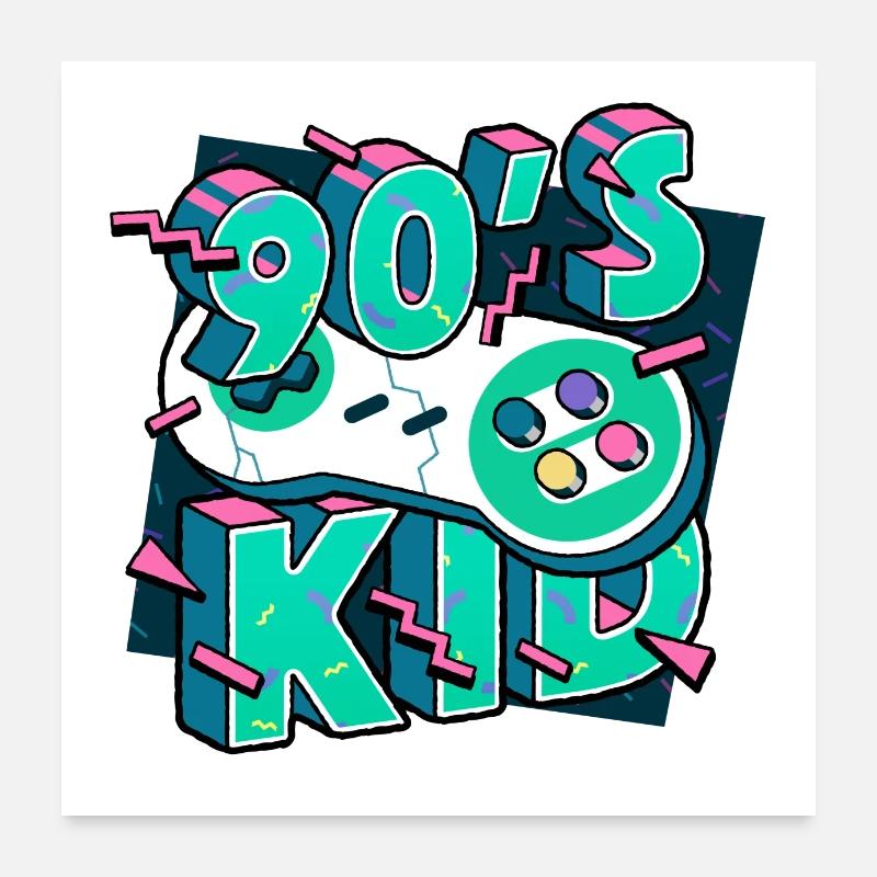 90er Kind - Poster 60x60 cm - Weiß