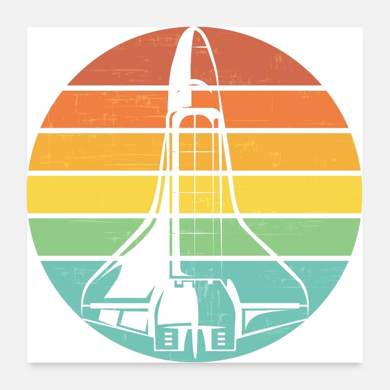 Retro Rakete Space Shuttle Poster 60x60 cm
