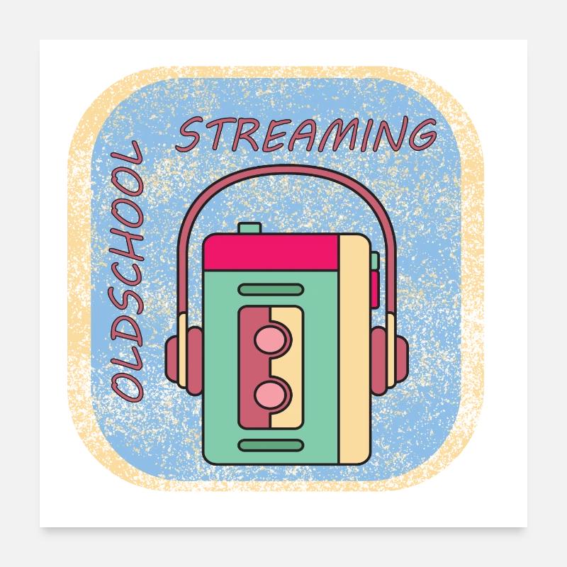 OLDSCHOOL STREAMING- Walkman- child from the 80s Poster 24" x 24" (60x60 cm)