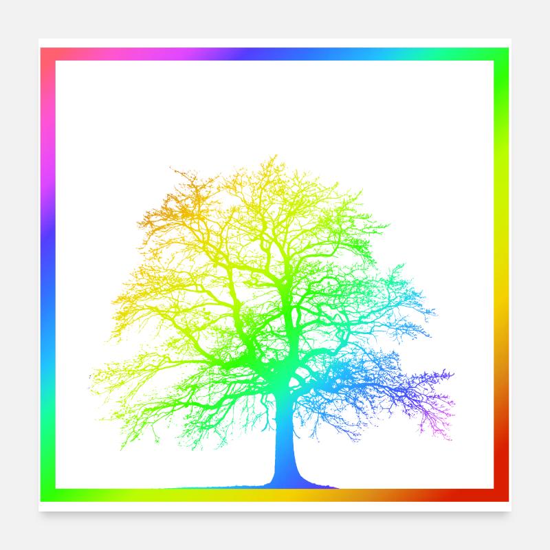 Rainbow tree - tree - nature - LGBT Poster 24" x 24" (60x60 cm)