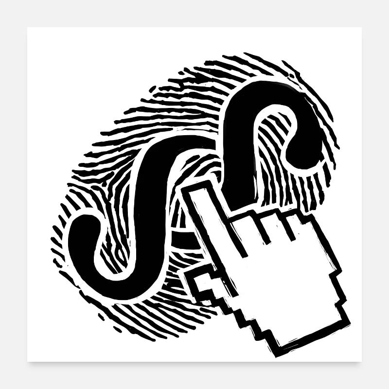 Protection des données, empreinte digitale numérique Poster 60 x 60 cm