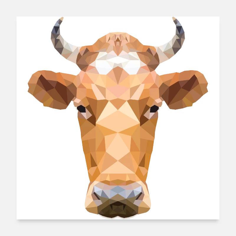 Braune Kuh oder Kakao-Kuh Poster 60x60 cm