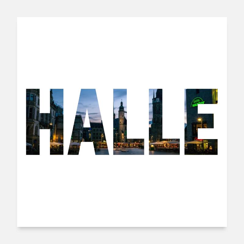 Place du marché de Halle (Saale) Poster 60 x 60 cm