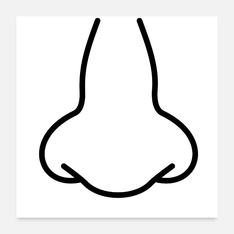 Nase - Poster 60x60 cm - Weiß