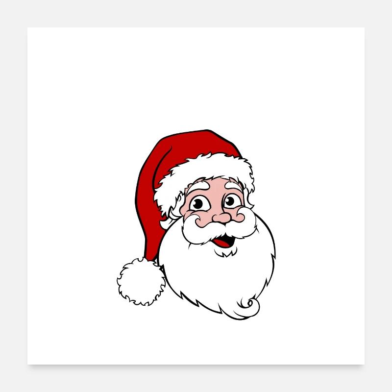 HO HO HO HO! Design Weihnachtsmann! - Poster 60x60 cm - Weiß