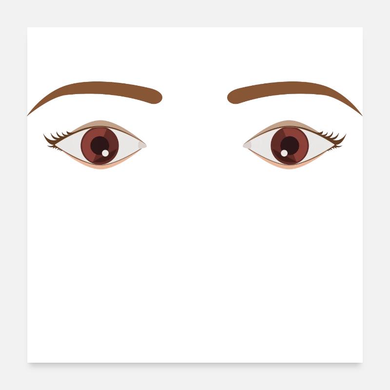 Hübsche Augen - Poster 60x60 cm - Weiß