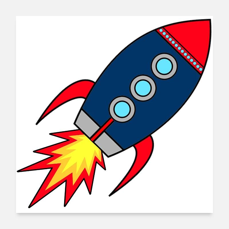 Rocket startup * spaceship * astronaut * stars Poster 24" x 24" (60x60 cm)