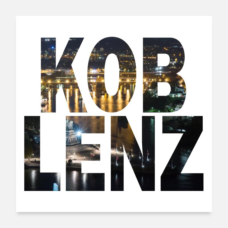 Port de la vie nocturne de Coblence Poster 60 x 60 cm