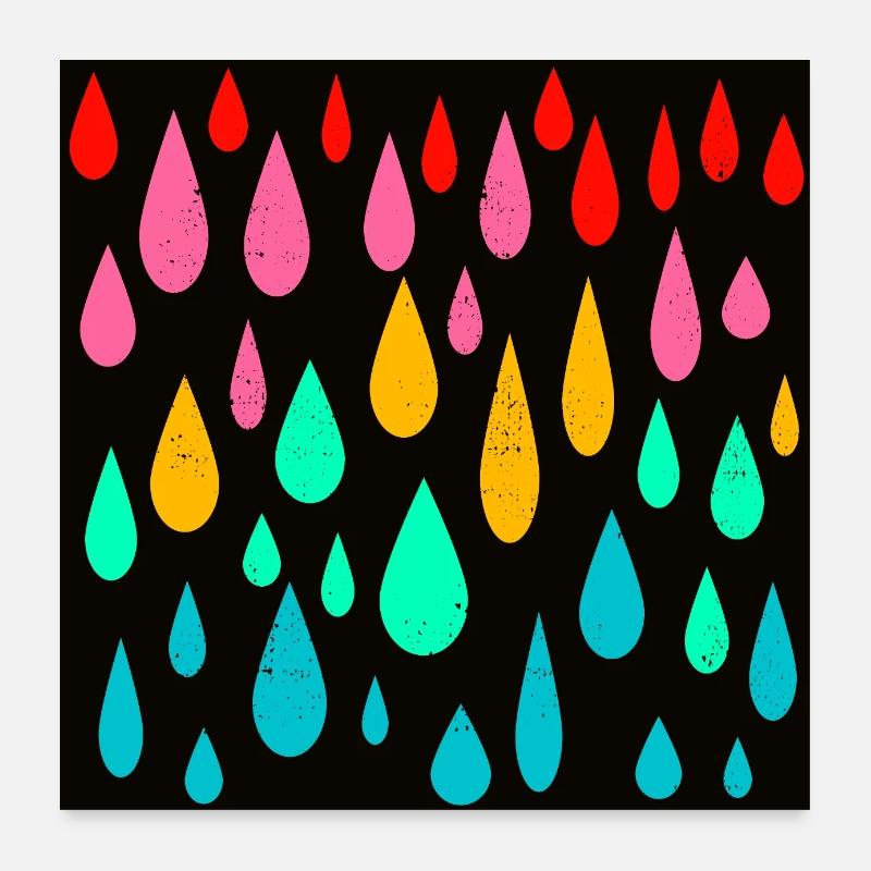 Colorful rainbow drops Poster 24" x 24" (60x60 cm)