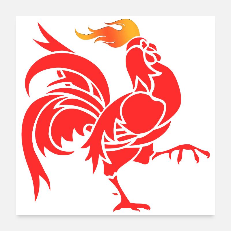rooster Poster 24" x 24" (60x60 cm)