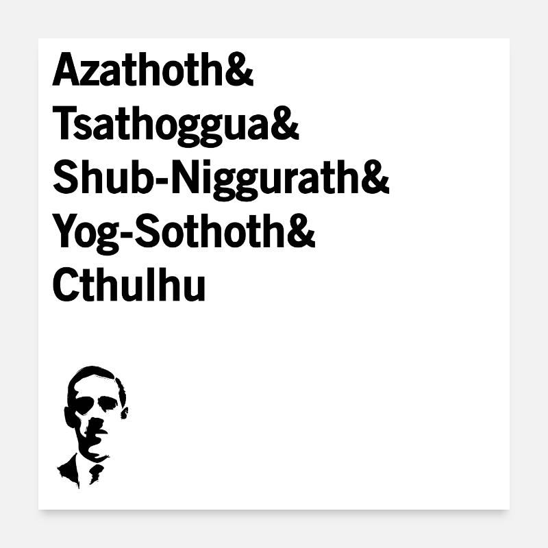 «HP Lovecraft» - Poster 60 x 60 cm - blanc