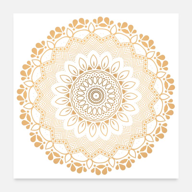 ornement de luxe en or mandala Poster 60 x 60 cm