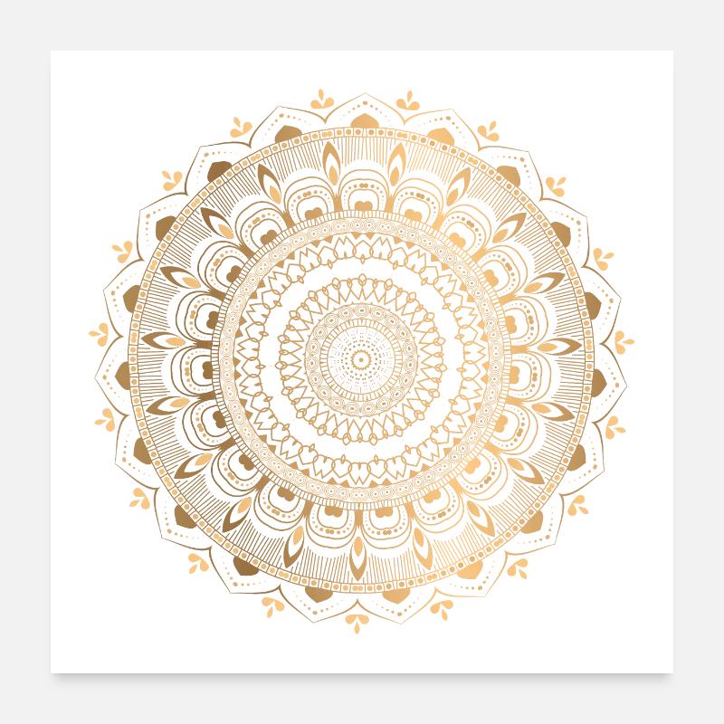 Luxus-Mandala - Blumendekoration Poster 60x60 cm