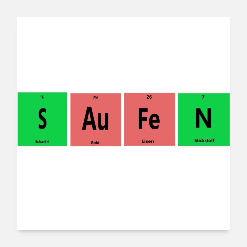 Saufen Poster 60x60 cm