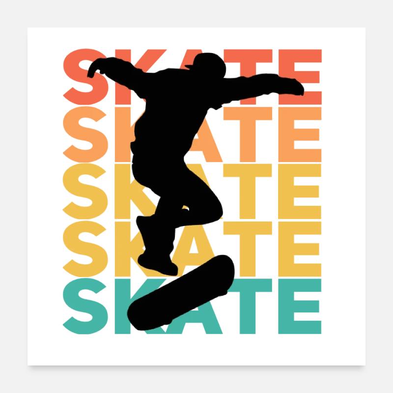Skate Print Poster 60x60 cm