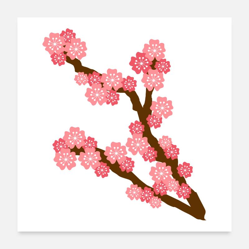 Cherry blossom spring flower lover gift idea Poster 24" x 24" (60x60 cm)