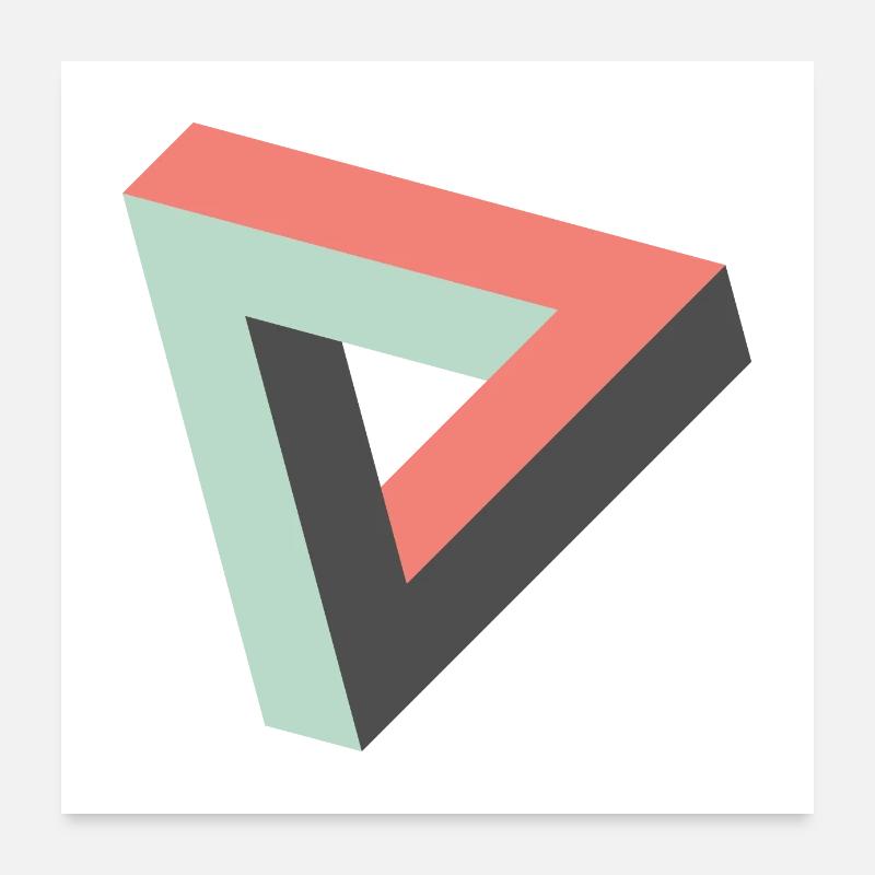 Triangle impossible rétro Poster 60 x 60 cm