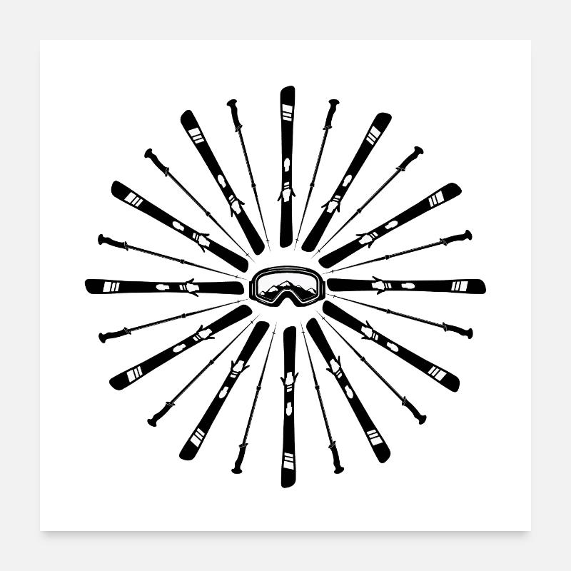 funny skiing | funny skiing | skier Poster 24" x 24" (60x60 cm)