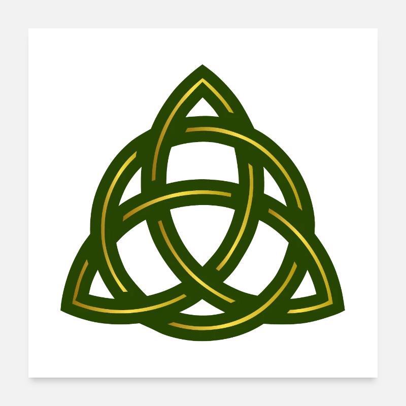 Keltisches Symbol Triquetra Trinity Knot Geschenk - Poster 60x60 cm - Weiß