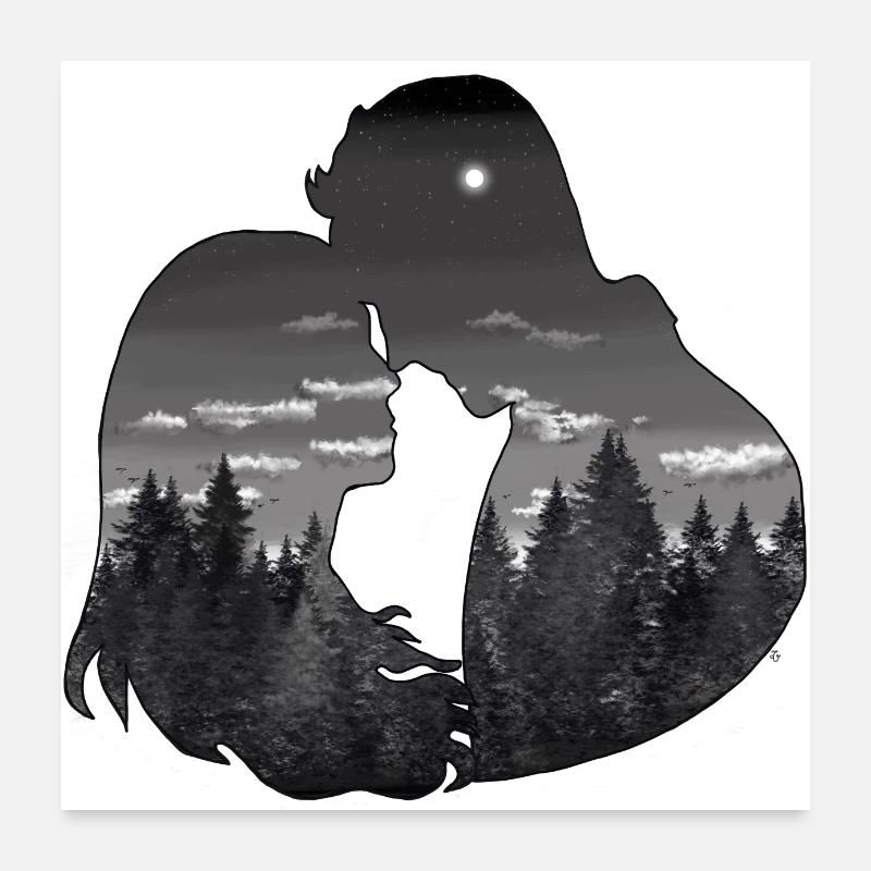 Âme sœur dans le paysage Poster 60 x 60 cm