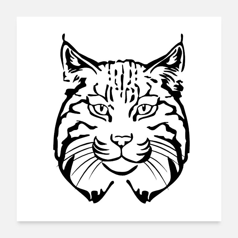 lynx head - Poster 24" x 24" (60x60 cm) - white