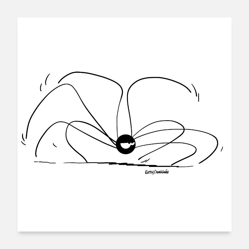 Beth die Spinne - Kleiner Körper große Beine Poster 60x60 cm