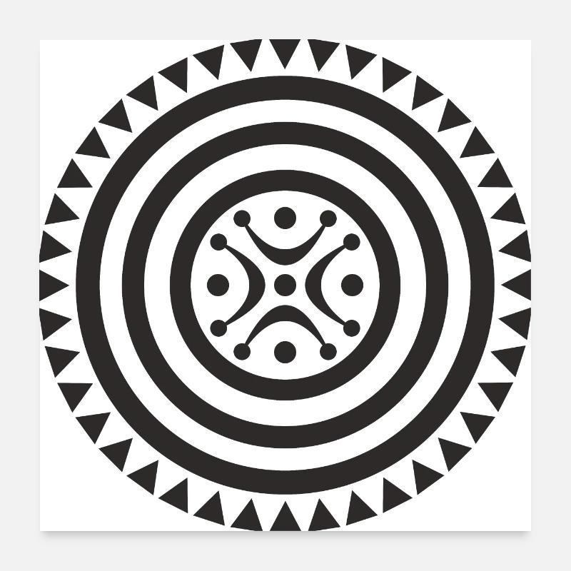 Black Cantabrian stela M1 Poster 24" x 24" (60x60 cm)