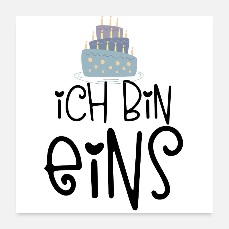 ich bin eins - Poster 60x60 cm - Weiß