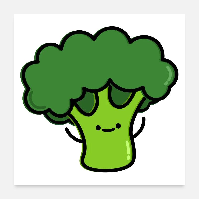 Cute Broccoli Poster 24" x 24" (60x60 cm)
