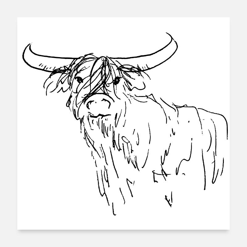 Cher Highlander écossais Poster 60 x 60 cm