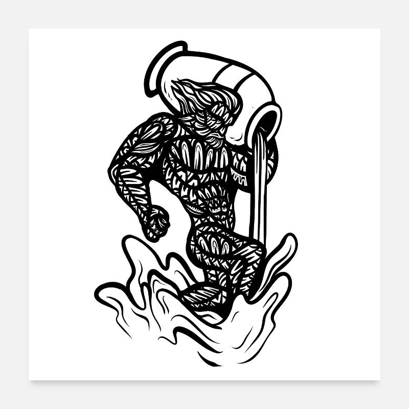 Aquarius - Poster 24" x 24" (60x60 cm) - white