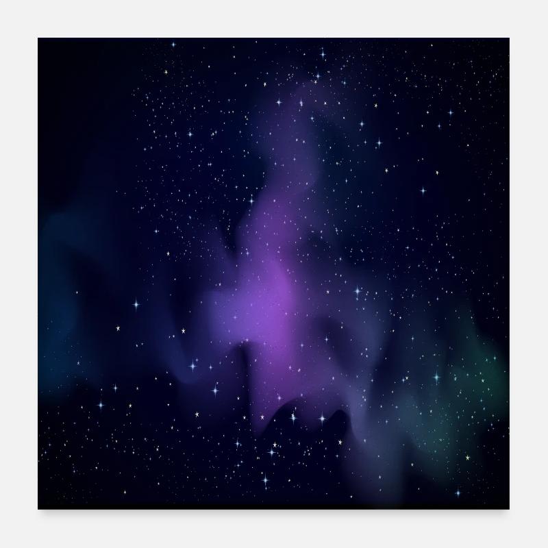 Galaxy pattern with stars and black background Poster 24" x 24" (60x60 cm)