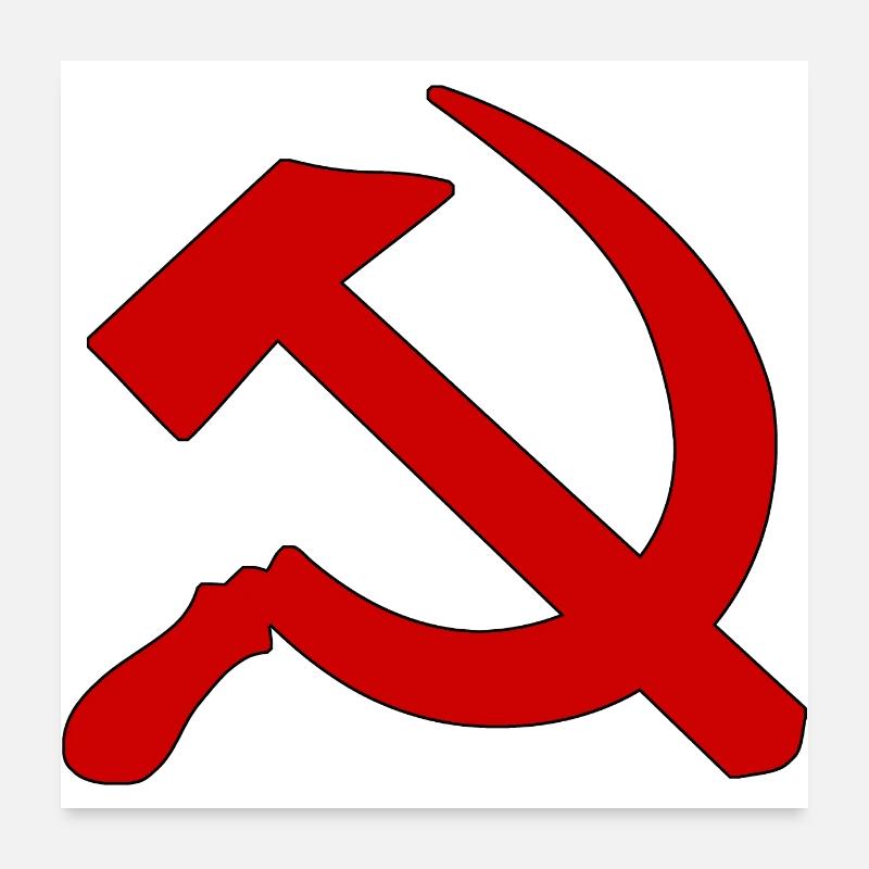 Red hammer and sickle | Communism sweater Poster 24" x 24" (60x60 cm)