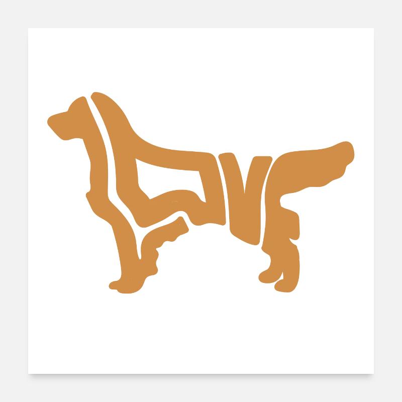 Amour Golden Retriever Poster 60 x 60 cm
