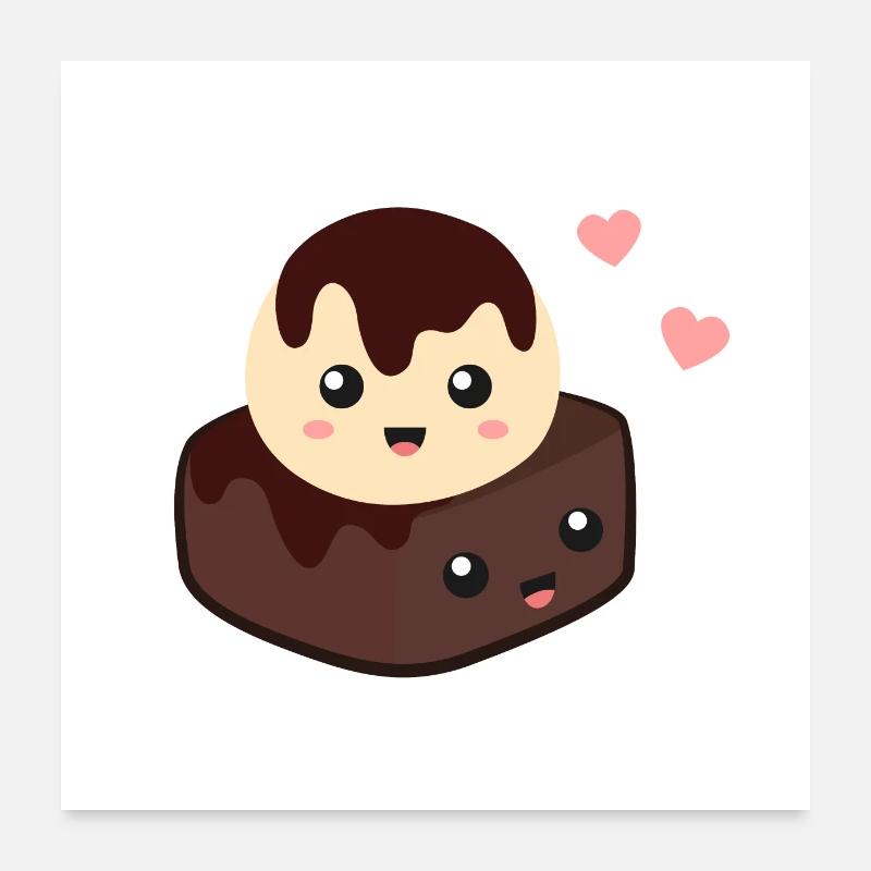 Brownie et Glace à la Vanille Extra Large Poster 60 x 60 cm