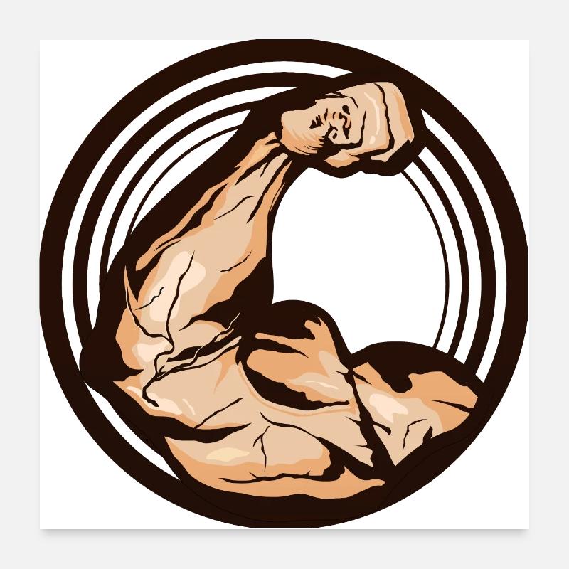 bras muscle biceps logo musculation force Poster 60 x 60 cm