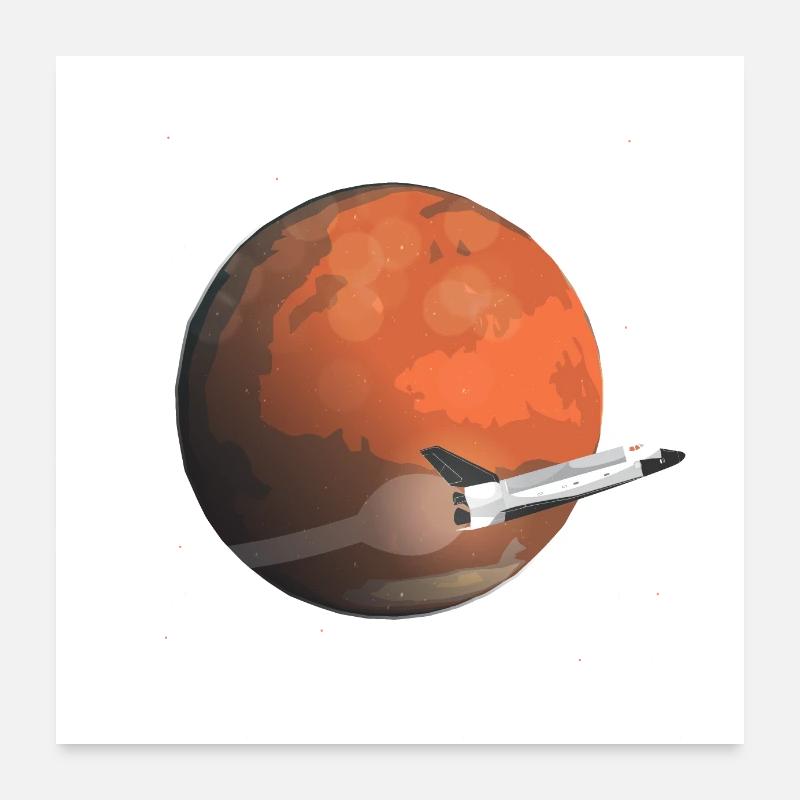 Mars Mission der Flat Mars Society Poster 60x60 cm